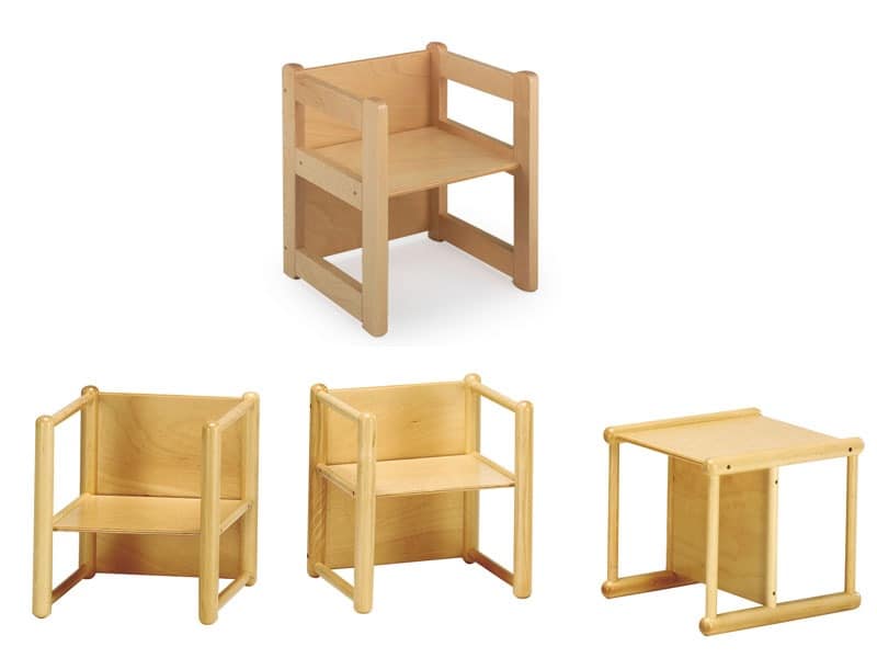 DIXI, Multipurpose chair, made of beech wood, for children