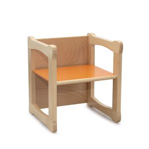 DIXY/Q, Chair with square structure in beech, for children