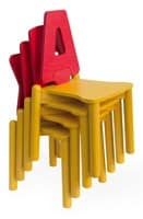 LETTERANDIA, Chairs for children, backrest shped like a letter of the alphabet, for play areas and kindergartens