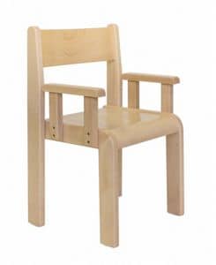 MINNIE/B, Chair with armrests, beech, for nurseries and children's rooms
