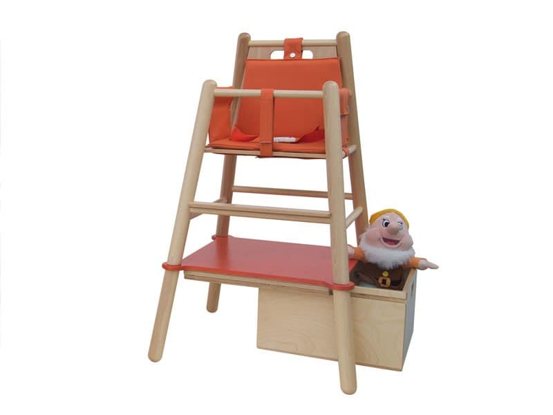 RONDO' HD, High chair for children, structure in beechwood
