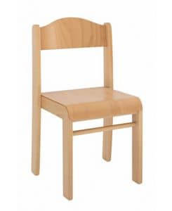 SISSI, Stackable chair in beech, available in various heights