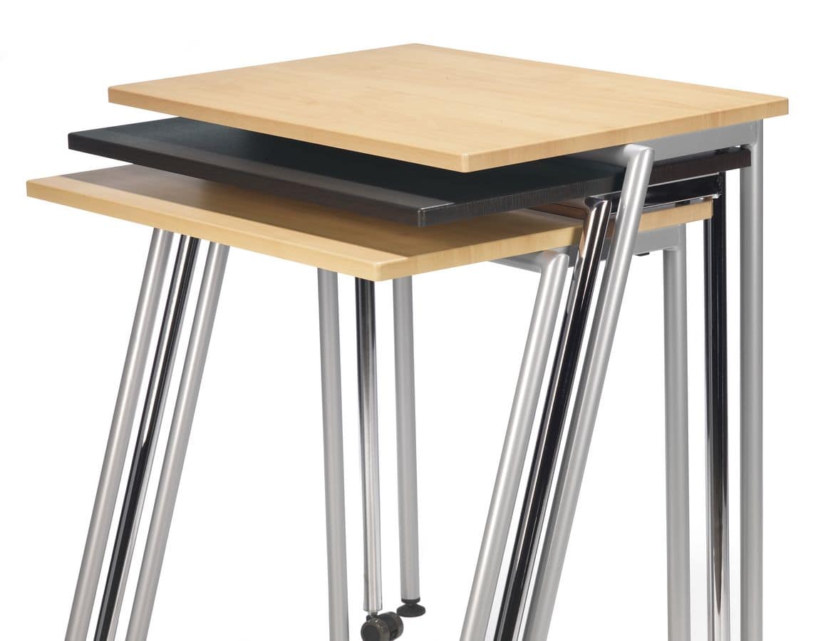 GIKO 750 R, Little table with metal base with wheels, for schools and offices
