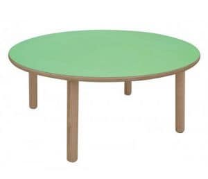 IT_C, Round wooden table, perfect for play areas