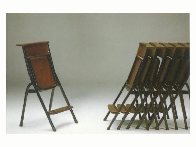 1273 N, Simple chair with metal frame, for places of worship