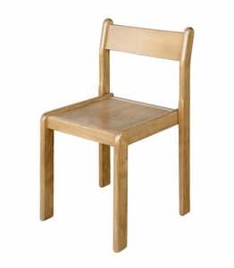 230, Chair in beech varnished wood, for churches