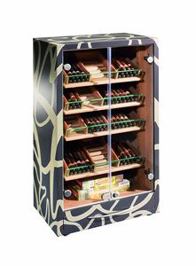 82447 Knotty, Humidor showcase in lacquered wood