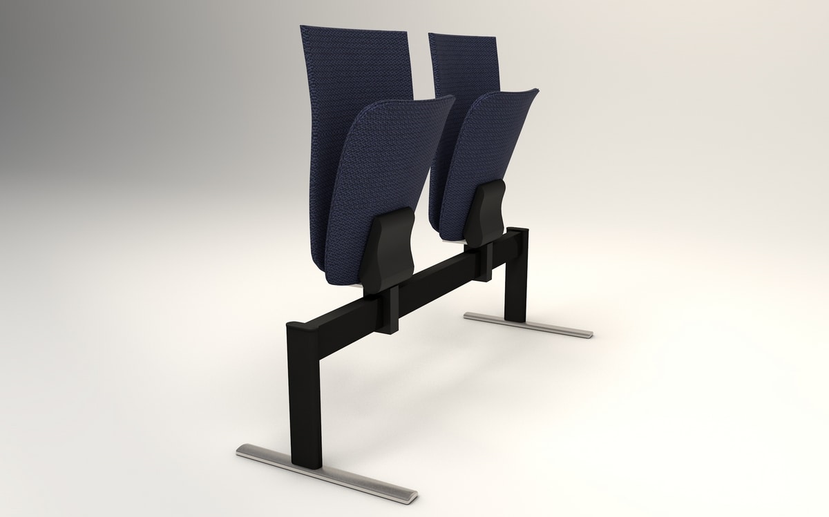 VEKTEN A181 LOW BACK, Seat on beam with tip-up seat