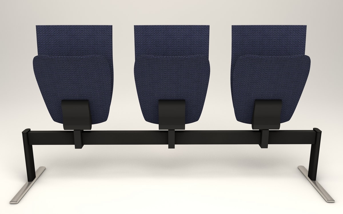 VEKTEN A181 LOW BACK, Seat on beam with tip-up seat
