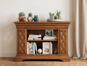 Art. 1037V2, Sofa-back bookcase, in wood, cherry finish