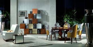 LB18-A Mondrian, Modular furniture in oak, for classic living rooms