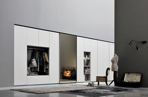 ALA LINEAR, Wardrobe with mirror for bedroom
