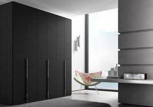 Armadio Basic AE 14, 6 doors wardrobe, with open pore finishing