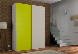 Armadio Slider AS 23, Wardrobe with 2 doors on rails, for hotels