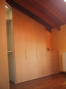 Corner shaped wardrobe for under-roof room, Closet for the attic, angular, tailor made