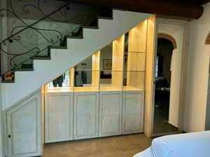 Custom made understairs wardrobe, Understairs wardrobe with LED lighting, made to misure