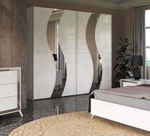 Emily, Wardrobe with two sliding doors with shaped mirrors
