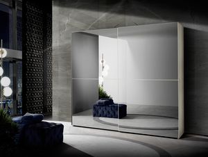 Movida Luxury wardrobe with 2 sliding doors, Wardrobe with 2 sliding doors with smoked mirrors
