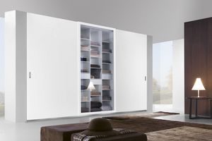 Telaio sliding wardrobe, Sliding closet with doors in wood, glass and mirror
