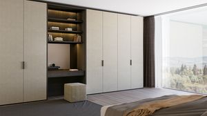 Wardrobe Mykonos 01, Modern wardrobe with honeycomb wood hinged doors