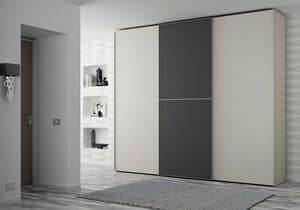 Wardrobe Slider AS 13, Modern wardrobe with linear metal finish