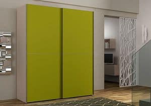 Wardrobe Slider AS 19, Wardrobe with 2 sliding doors, with handles on the edge