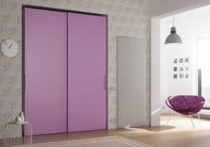 Wardrobe Slider AS 21, Wardrobe with monochromatic doors for houses and hotels