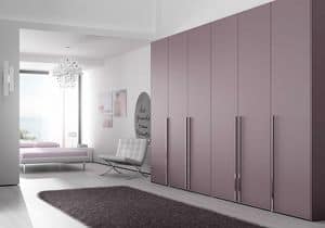 Wardrobe with hinged doors AB 11, Wardrobe with chrome handles, for public office