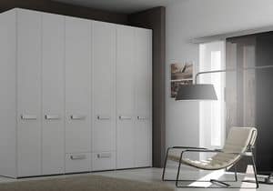 Wardrobe with hinged doors AB 16, Ash wardrobe with 6 doors and 2 drawers