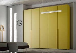 Wardrobe with hinged doors AB 17, Wardrobe with 5 doors, with modular internal elements