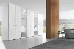 wardrobe with smooth and hinged door, Design wardrobe with hinged door and smooth finishing