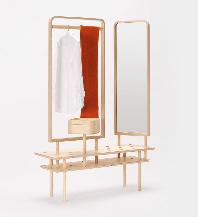 Etta wardrobe, Dresser hanger, with mirror