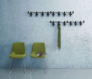 Hoow wall coat rail, Wall coat hanger steel and polycarbonate