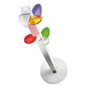 Smartyn 0/306.P, Coat-stand in varnished steel, polycarbonate hooks