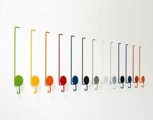 Sun, Colorful clothes hangers, in lacquered metal, for modern environments