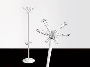 Swing T coat stand, Coat stand in painted steel with umbrellas stand