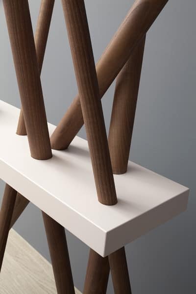 WOOD, Wooden coat stand with shelf for objects