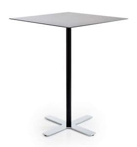 Incrocio H106 Q, Square table with metal frame and laminate top, for bars