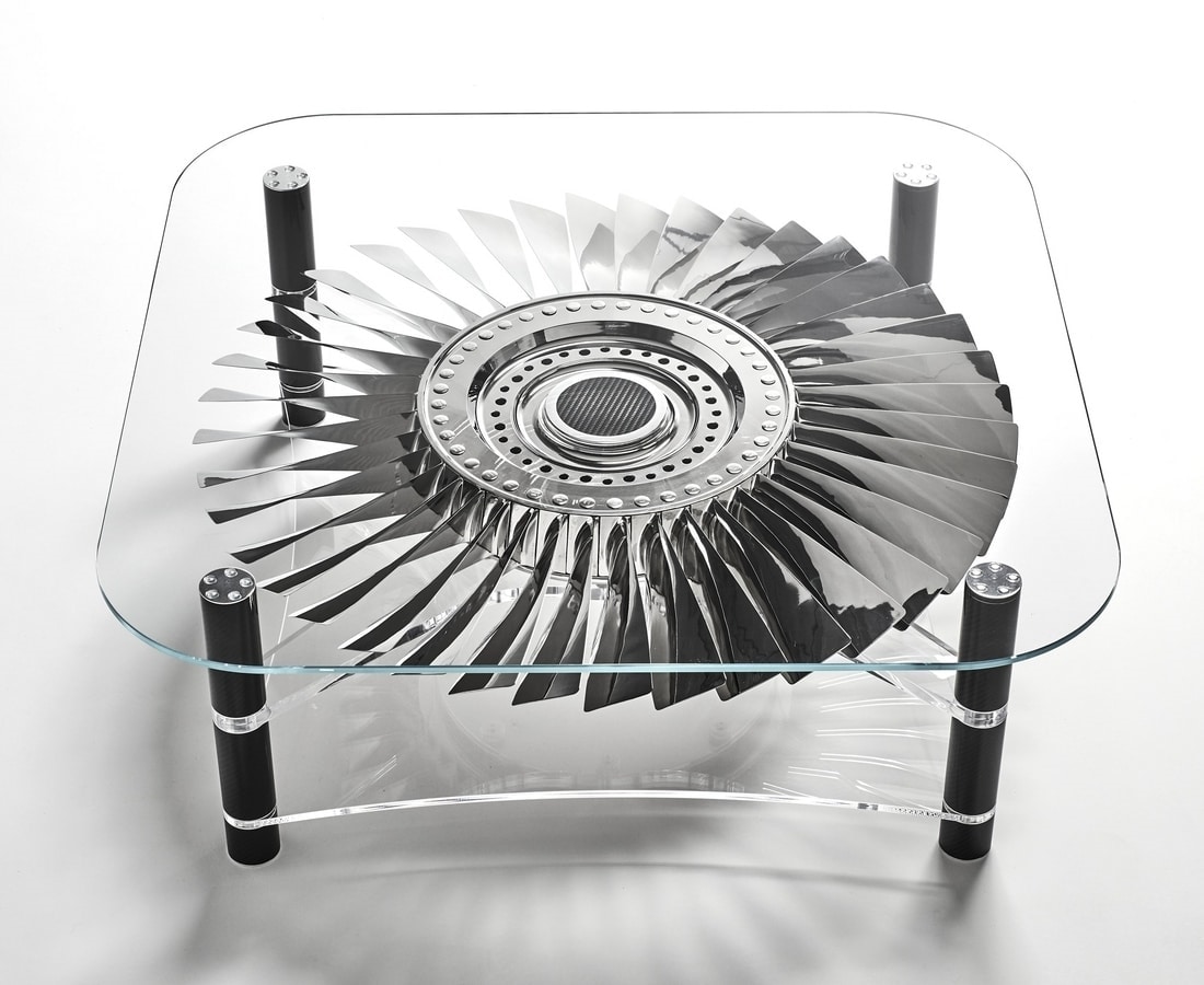 Coffee Table Produced With Original Airplane Parts Idfdesign