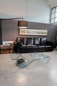 ALARIC, Glass coffee table, with magazine rack, for sitting room