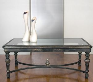 Art. 20496, Classic coffee table for living room, with glass top