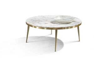 ART. 3341, Coffee table with round top in Calacatta marble