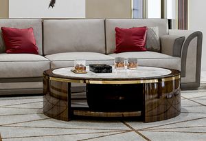 ART. 3364, Coffee table with round top in Calacatta marble