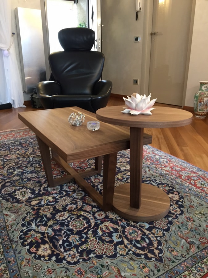 Art. 630-R Mia, Rectangular coffee table, in canaletto walnut