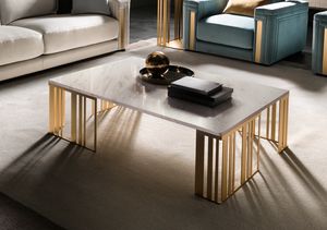 ATMOSFERA coffee table, Metal coffee table with marble top