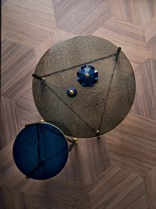 Bolle, Round coffee table with glass top