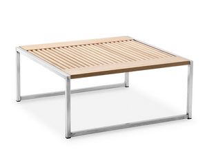 Coffee Table Sauna Vita, Coffee table in steel and beech, for sauna environment