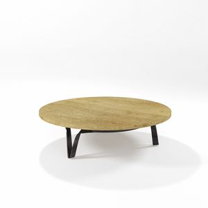 Compasso circolare basso, Coffee table with round top