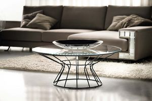 DCV 300, Coffee table with round glass top
