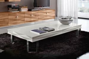 Diamante Art. 84.320, Coffee table with angular feet, with lacquered top